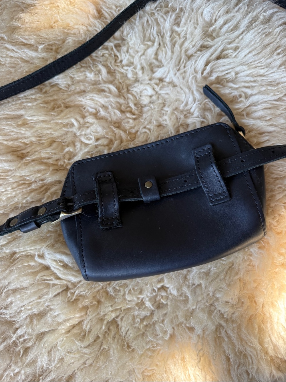 Portland Leather Zip Tight Belt Bag Black - Picture 4 of 6